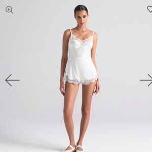 SKIMS Cream Lace Trim Chemise